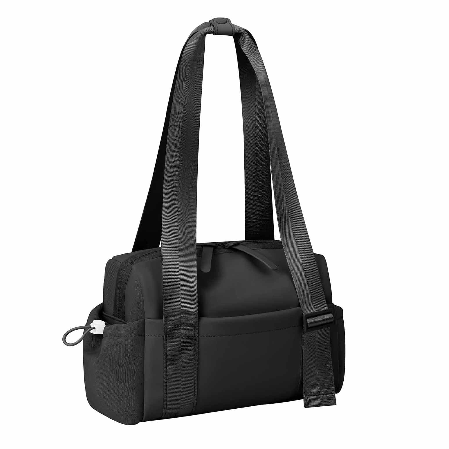 Black Mini Gym Bag & Travel Tote - Compact Duffel with Wet Pocket, Luggage