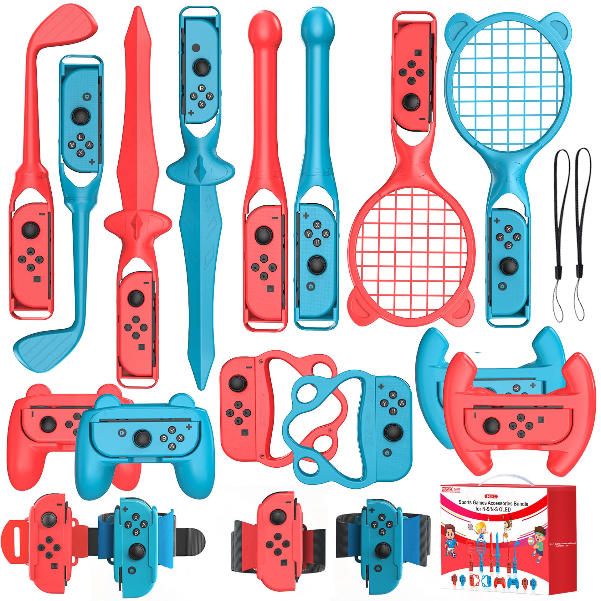 18-in-1 Motion-Sensing Sports Kit for Gaming Consoles - Tennis, Golf