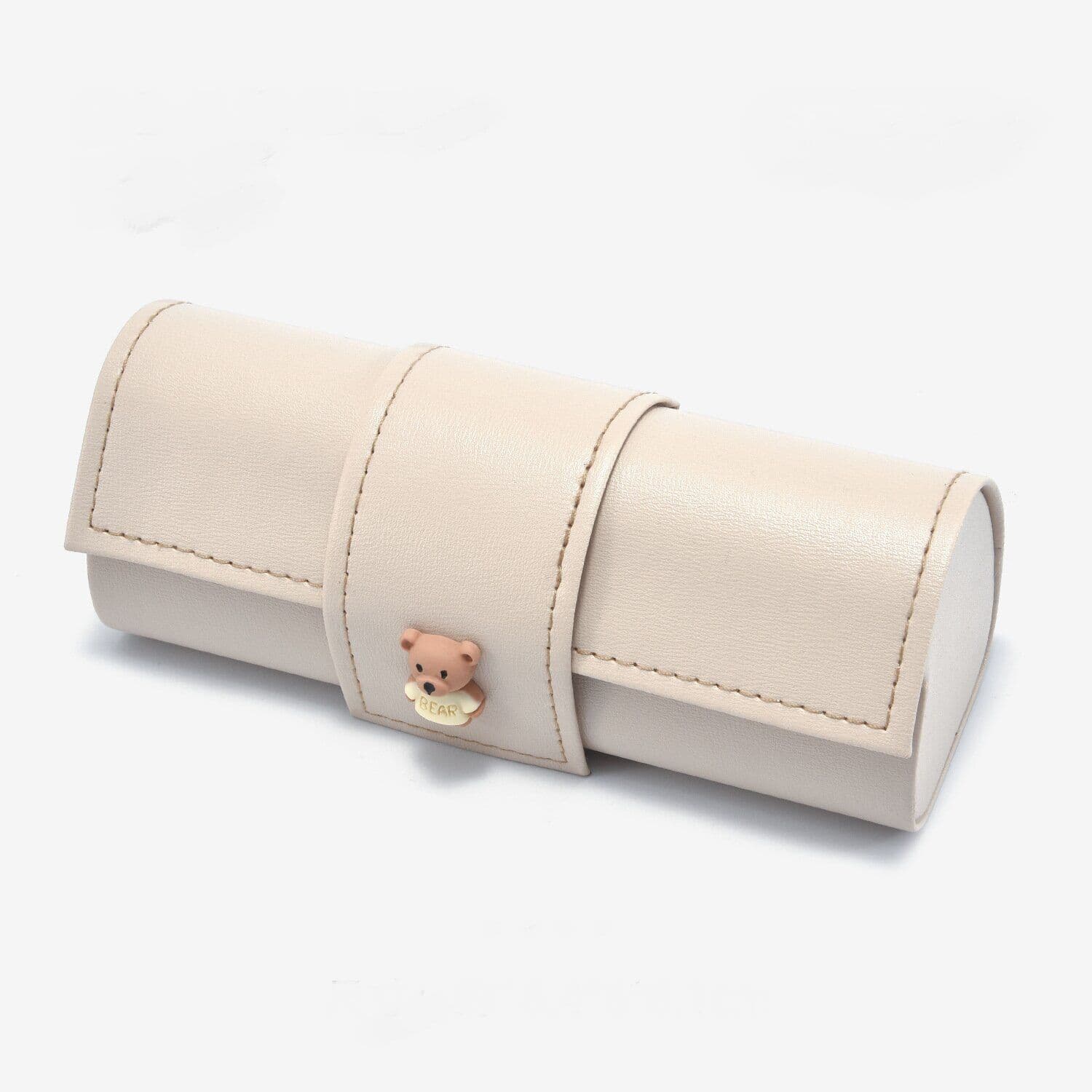 3-Piece Bear PU Leather Glasses Case Large Capacity - Portable Protective