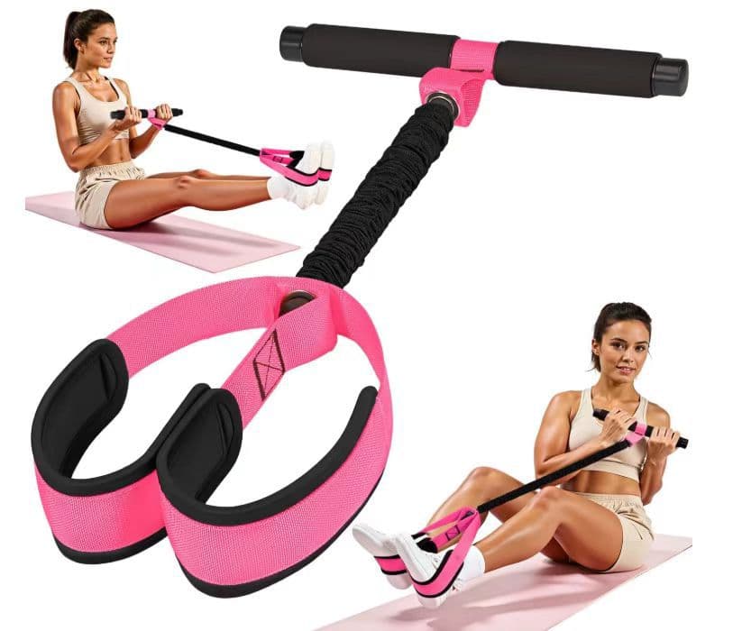 Pink Multifunctional Pedal Resistance Band - Home Fitness Sit-up Assistant