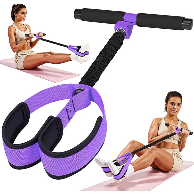 Purple Multifunctional Pedal Resistance Band - Home Fitness Sit-up Assistant