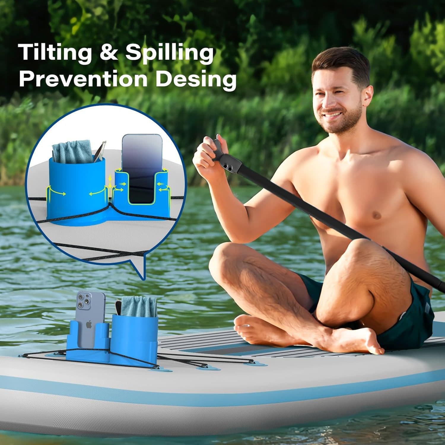 4-Piece Professional Paddle Board Cup Holder and Phone Mount - Universal SUP