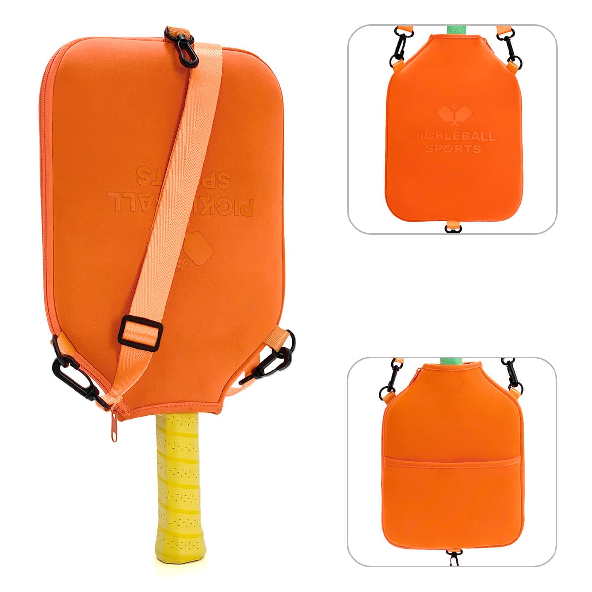 SA02 Orange Neoprene Pickleball Paddle Cover (racket not included)