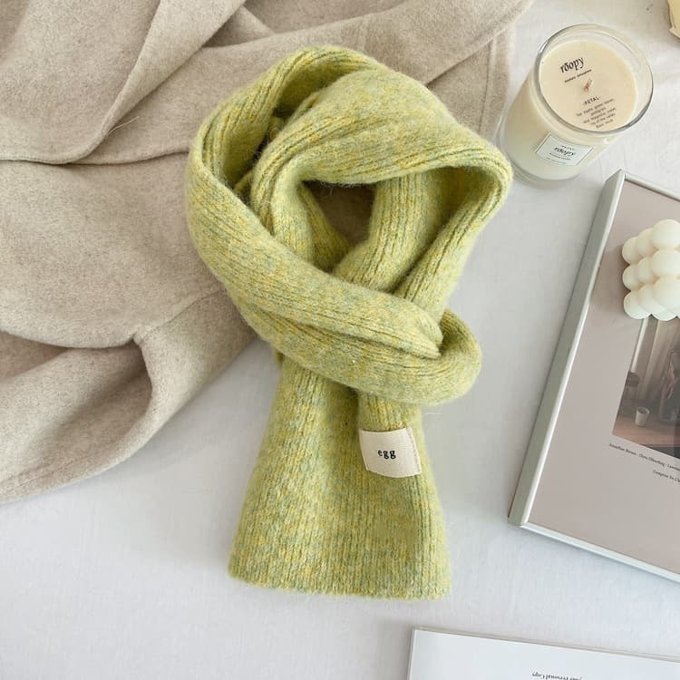 Yellow Cozy Knit Scarf - Soft Wool-Blend Winter Neck Wrap, Warm