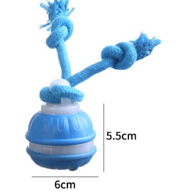 Interactive Dog Chew Toy with Rope - Treat Dispensing Ball for Play - Blue