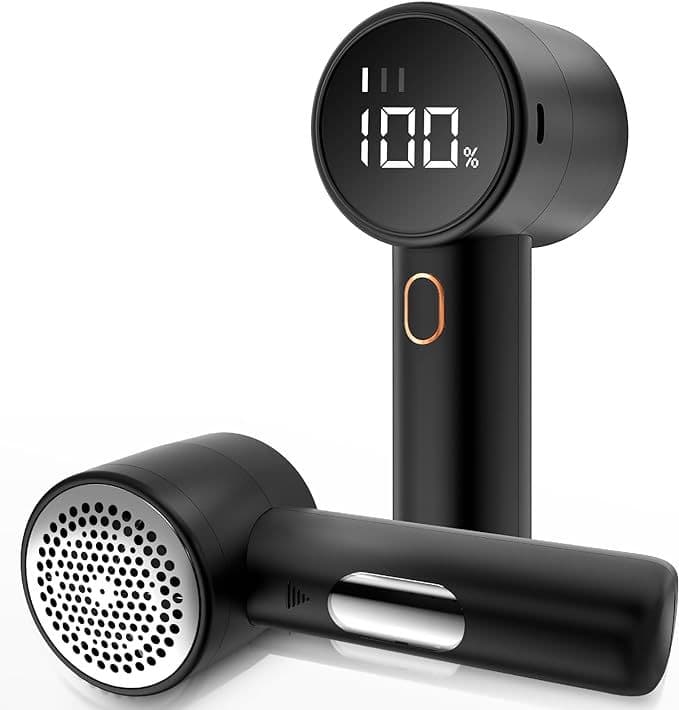 Rechargeable Electric Lint Remover with LED Display - 3 Speed - Black