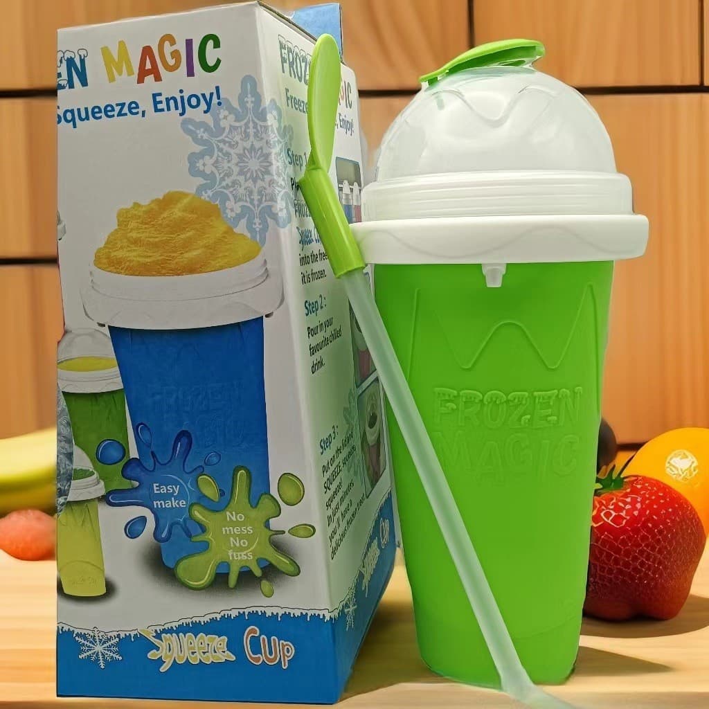 DIY Frozen Magic Slushy Maker Cup - Quick Squeeze Smoothie Cup - Green