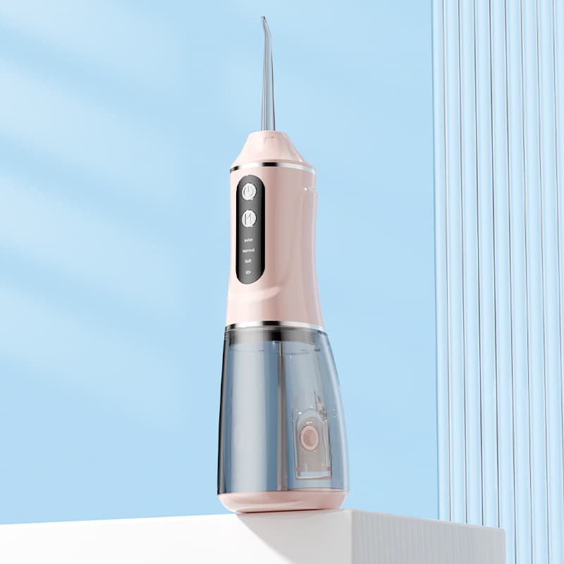Portable Electric Oral Irrigator with 4 Nozzles 3 Pressure Modes - Pink
