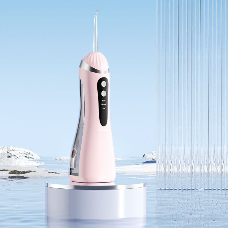 Pink Portable Ultrasonic Oral Irrigator with 3 Cleaning Modes Smart Teeth