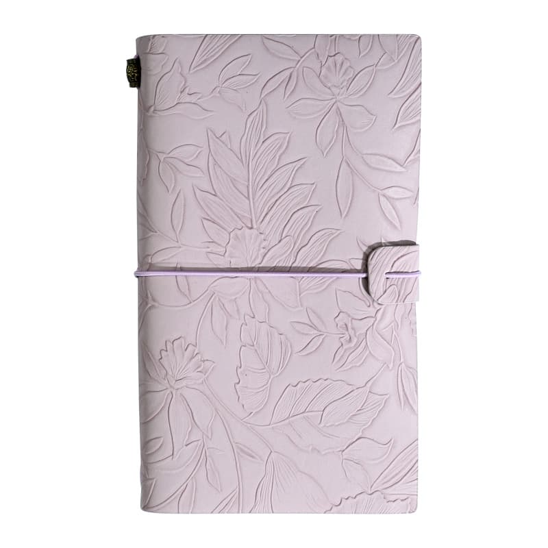 Purple 2-Pack Vintage Floral Embossed PU Leather Journals - 192 Pages Each