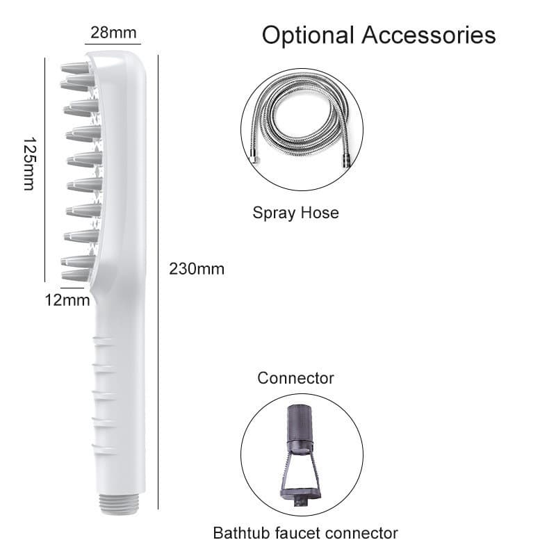 Handheld Pet Grooming Shower Sprayer - With Comb Teeth Hose & Adapters