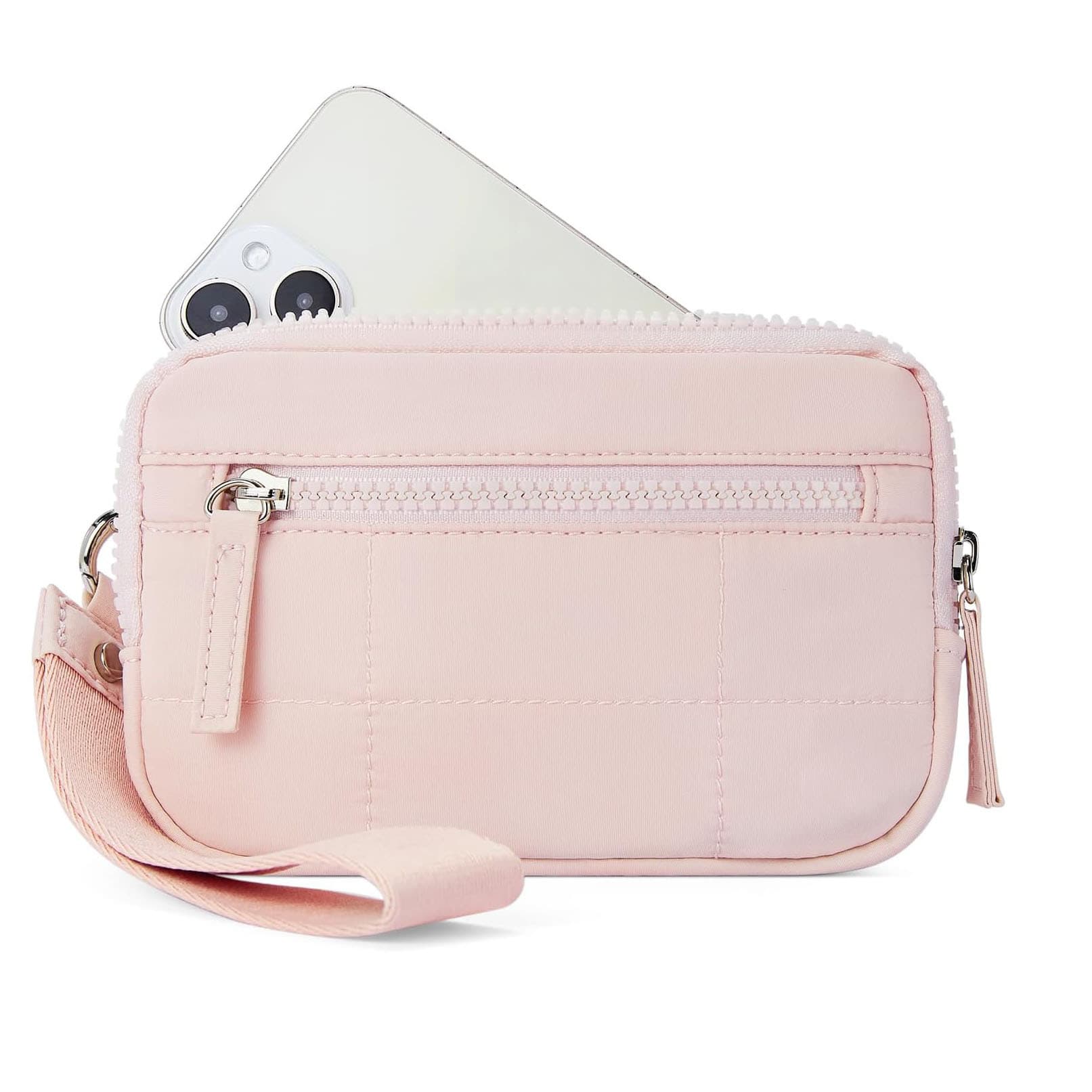 Pink RFID Blocking Nylon Wristlet Clutch Wallet - Compact Waterproof Pouch