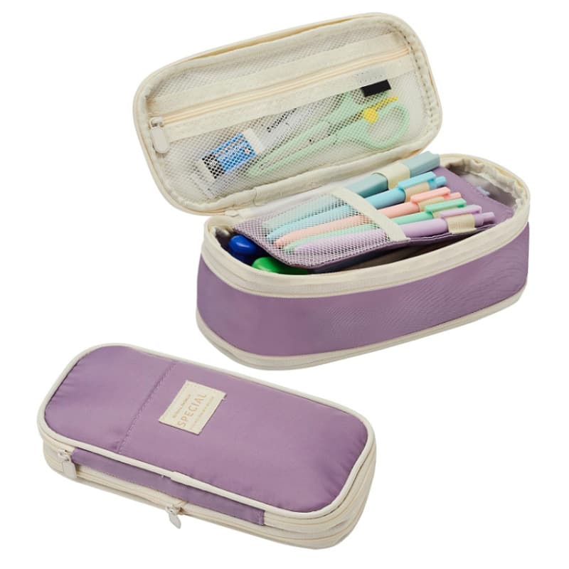 Purple Large Capacity Expandable Pencil Case - Only with pencil case