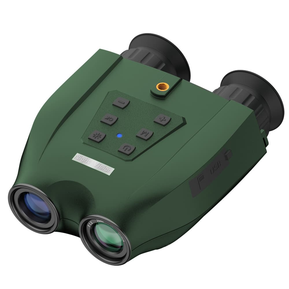 Green Professional HD Digital Night Vision Binoculars - 6X Optical Zoom, IR