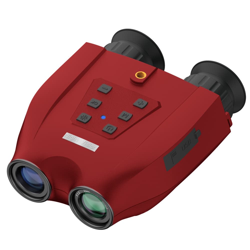 Red Professional HD Digital Night Vision Binoculars - 6X Optical Zoom, IR