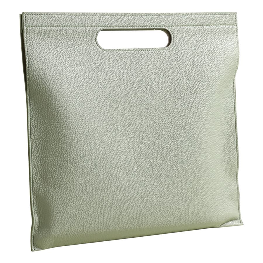 Light Green Professional A4 PU Leather Document Bag - Waterproof Handheld