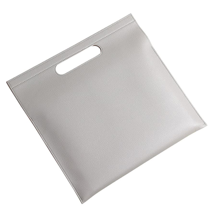 Grey Professional A4 PU Leather Document Bag - Waterproof Handheld File