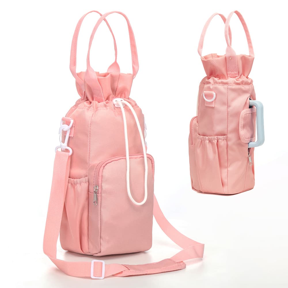 Pink Insulated Tumbler Carrier Bag - Crossbody - Note: cup not included