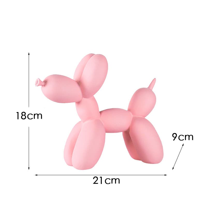 Light Pink Modern Resin Balloon Dog Sculpture - Playful Art Figurine