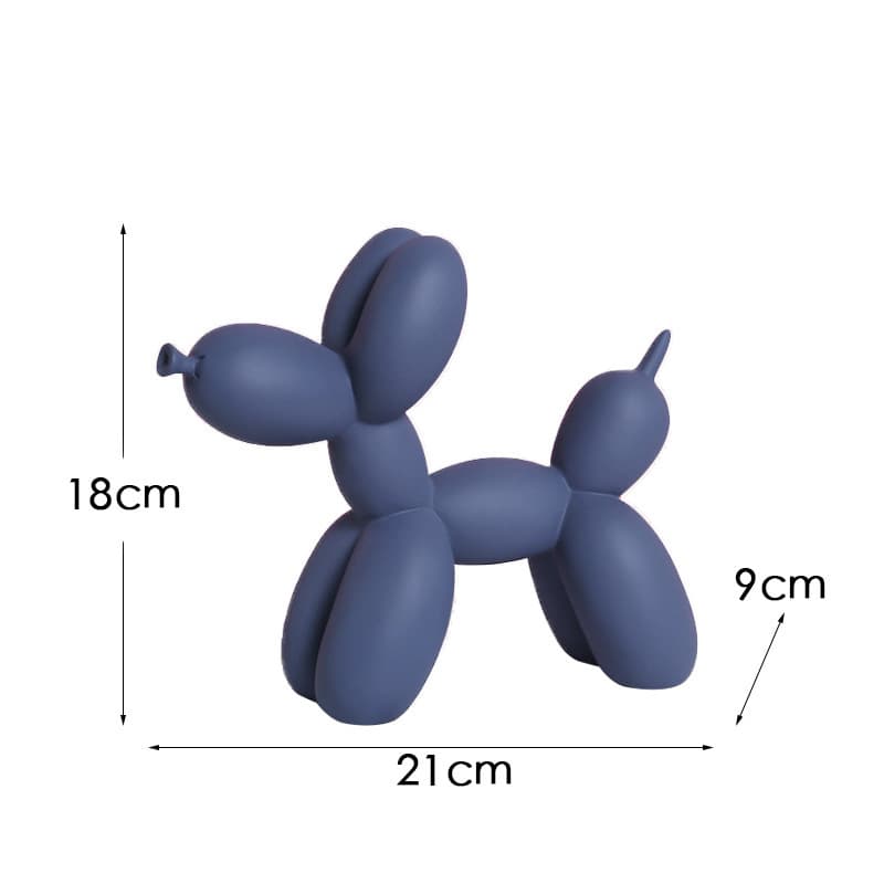 Dark Blue Modern Resin Balloon Dog Sculpture - Playful Art Figurine