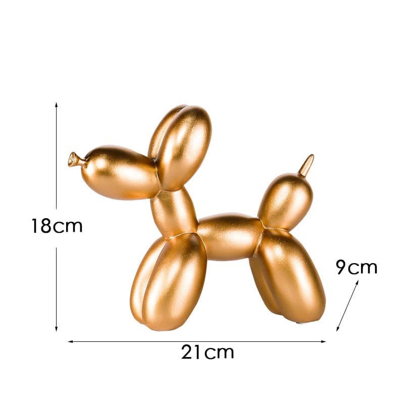 Gold Modern Resin Balloon Dog Sculpture - Playful Art Figurine with Golden