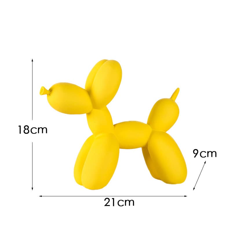 Yellow Modern Resin Balloon Dog Sculpture - Playful Art Figurine with Golden