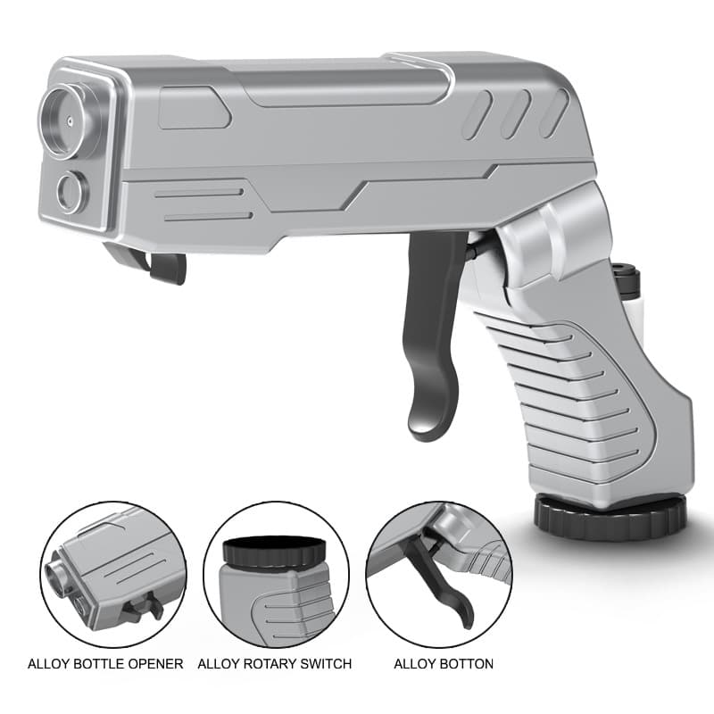 Silver Champagne & Beer Spray Gun - Ultimate Party Starter & Drink Dispenser