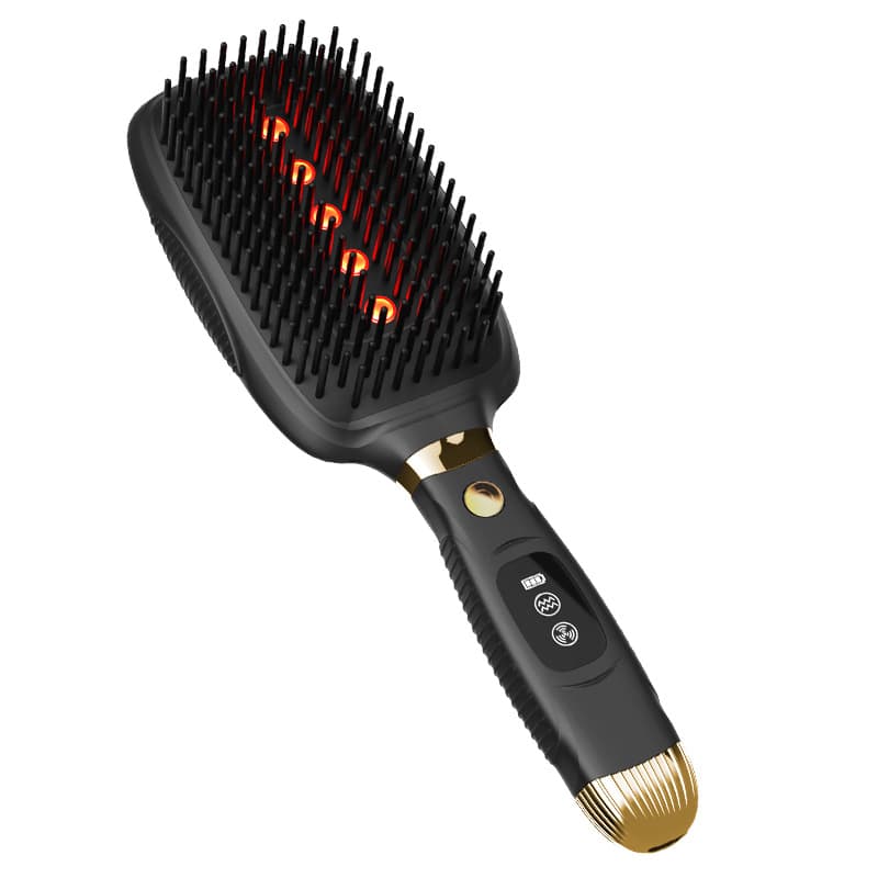 Black Advanced 3-in-1 Scalp & Hair Care Massage Comb - Red Light Therapy