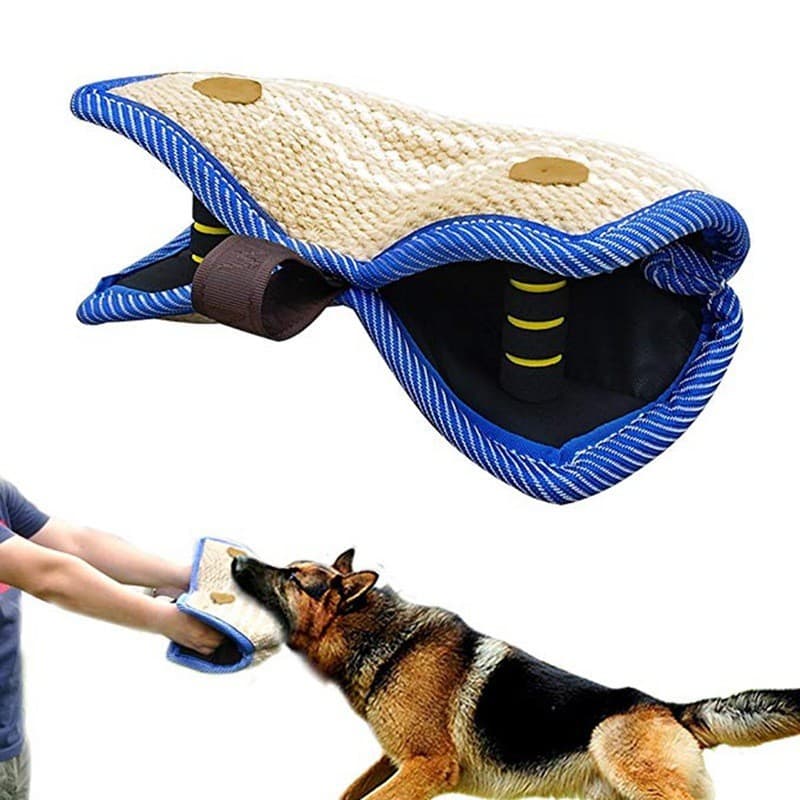 Blue and Khaki Heavy Duty Jute Dog Bite Pillow - Professional Training Tug