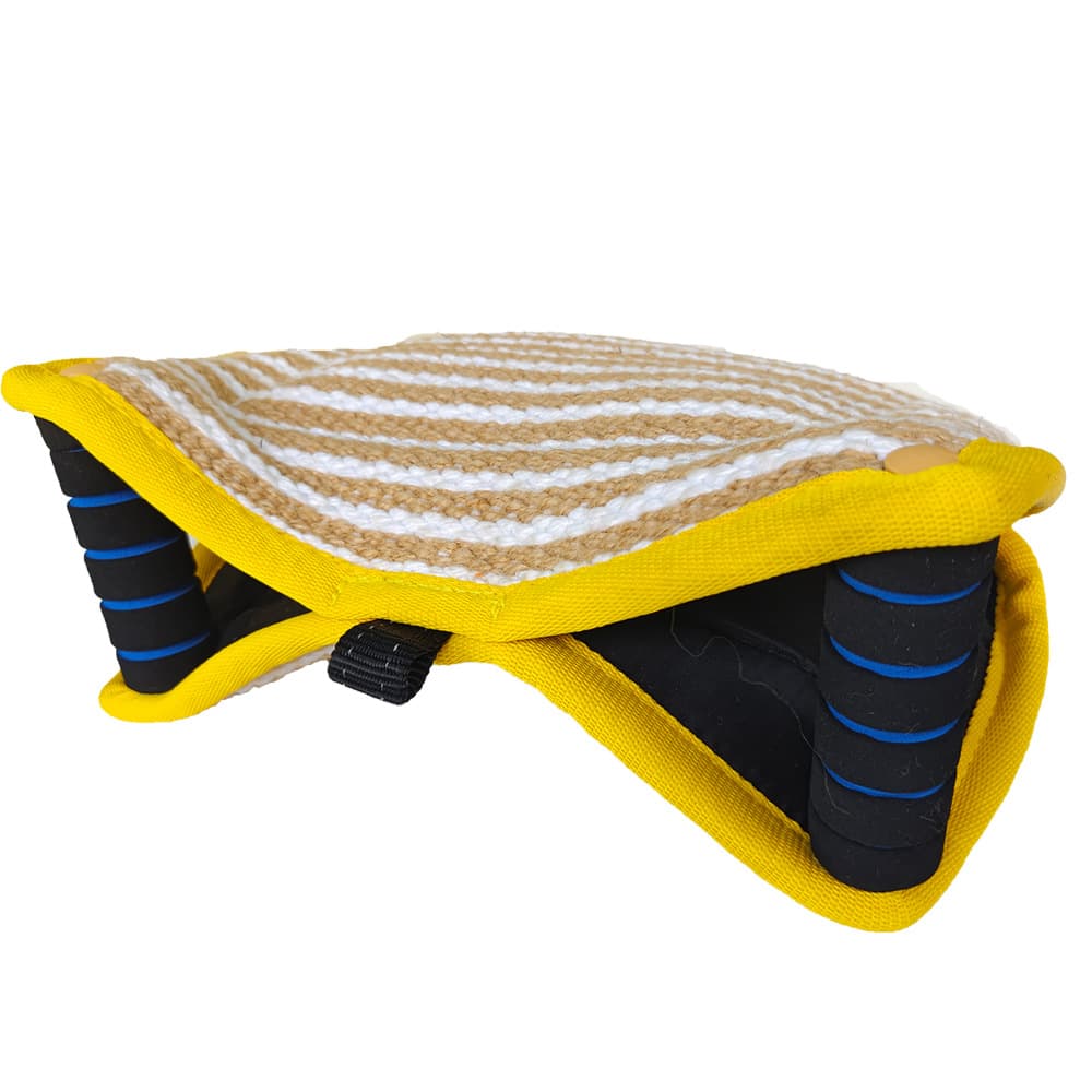 Yellow and Khaki Heavy Duty Jute Dog Bite Pillow - Professional Training Tug