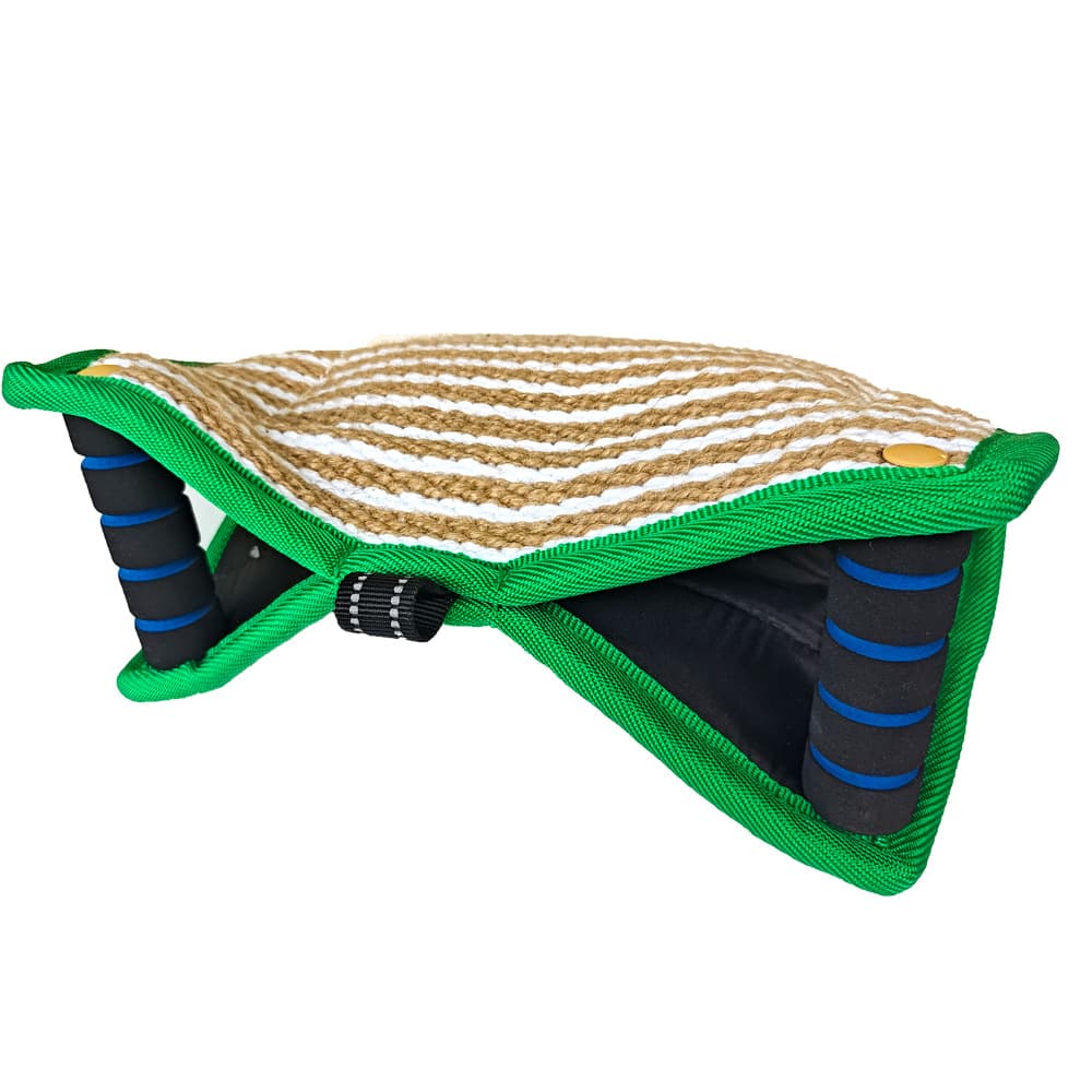 Green and Khaki Heavy Duty Jute Dog Bite Pillow - Professional Training Tug