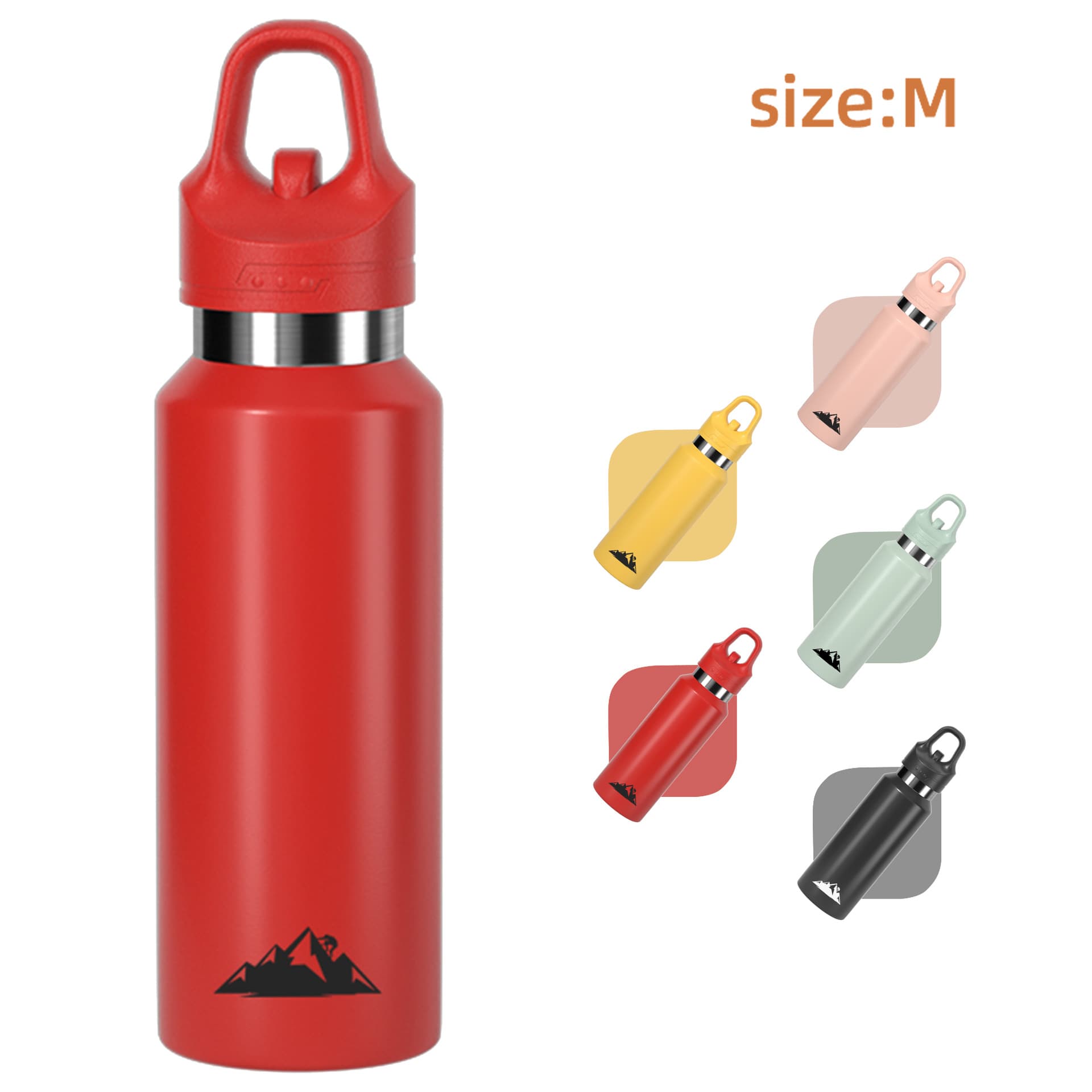 Red 480 ml Insulated Stainless Steel Water Bottle - Leakproof One-Click Lid