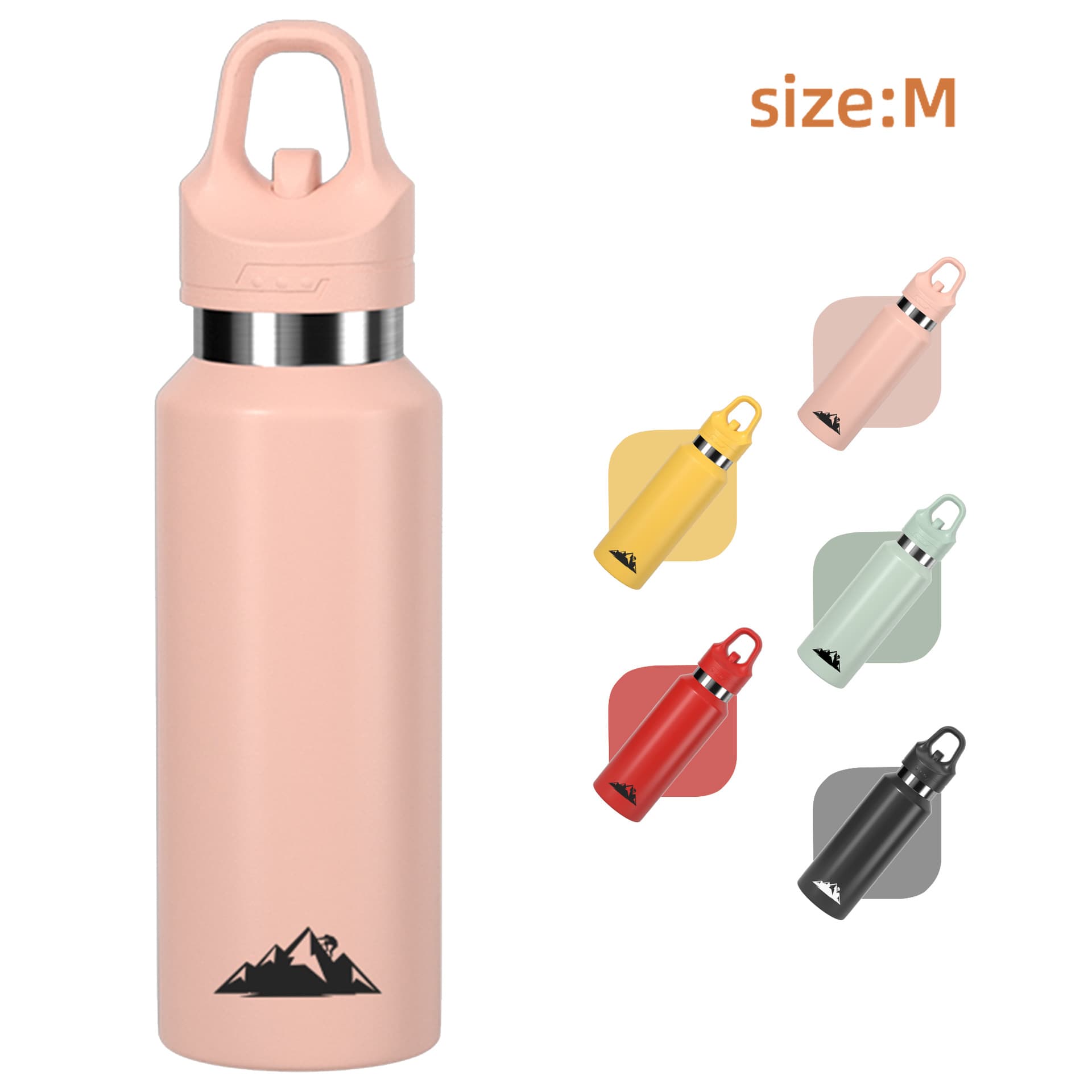 Pink 480 ml Insulated Stainless Steel Water Bottle - Leakproof One-Click Lid