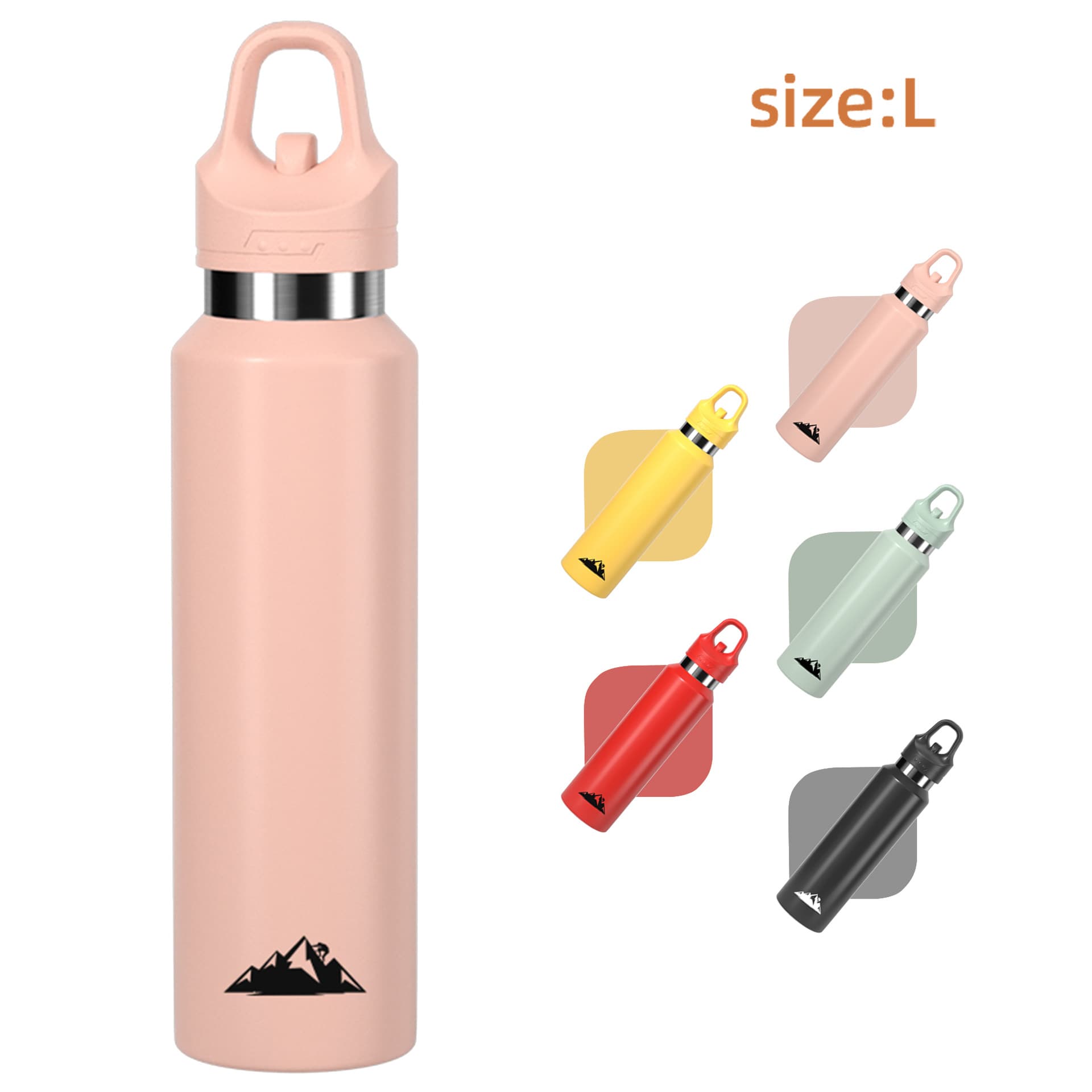 Pink 680 ml Insulated Stainless Steel Water Bottle - Leakproof One-Click Lid