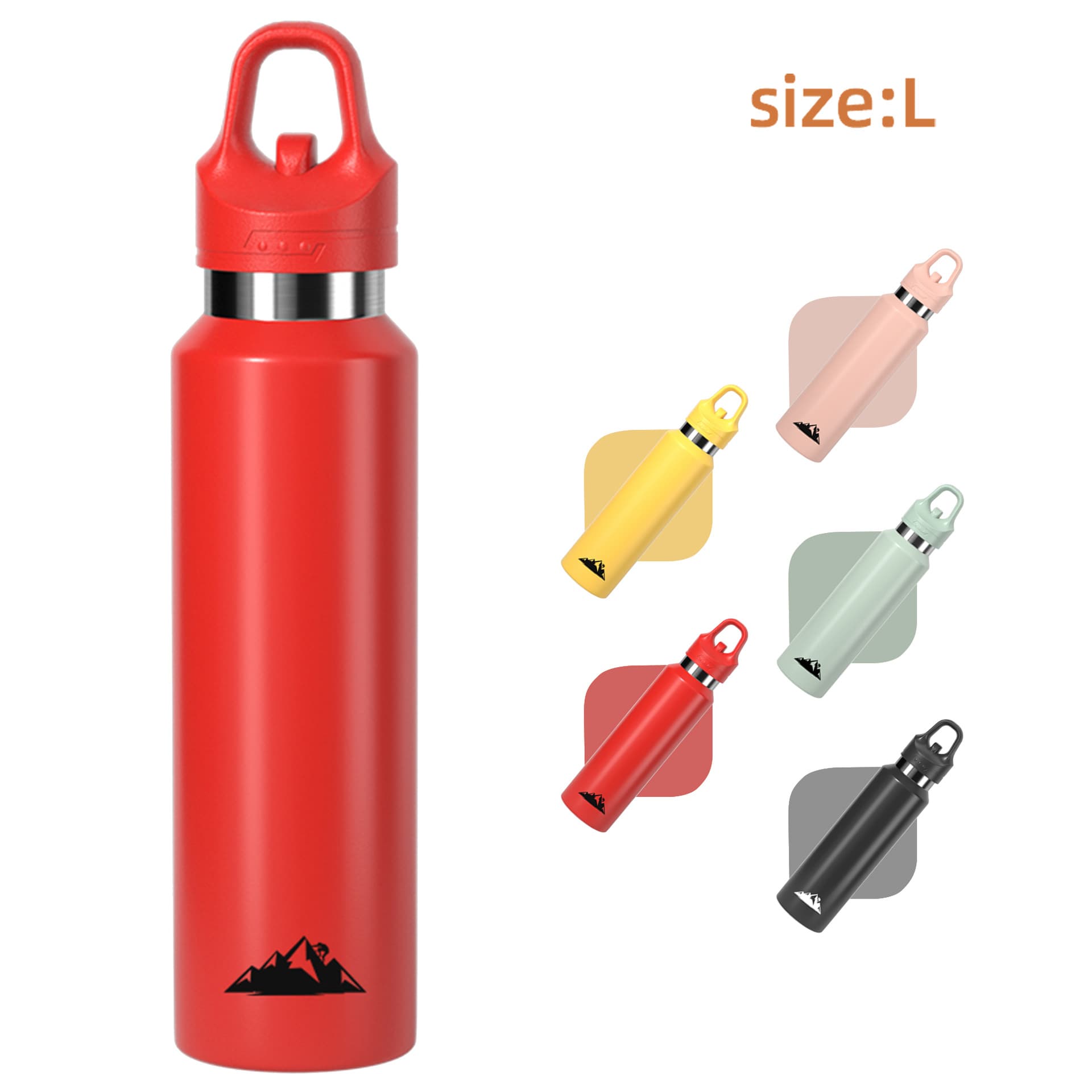 Red 680 ml Insulated Stainless Steel Water Bottle - Leakproof One-Click Lid