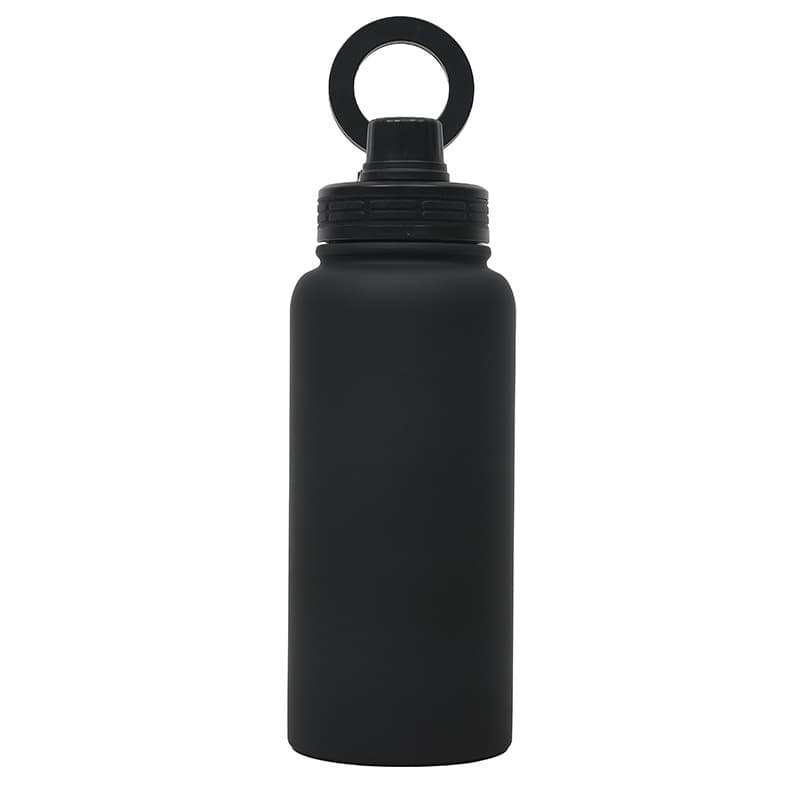 Black 35oz Stainless Steel Insulated Sports Bottle - Black Steel