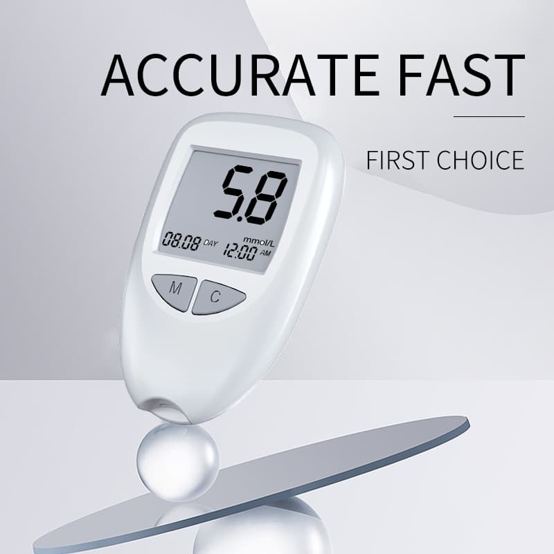 White Home Blood Glucose Meter - English Version Medical Automatic Blood