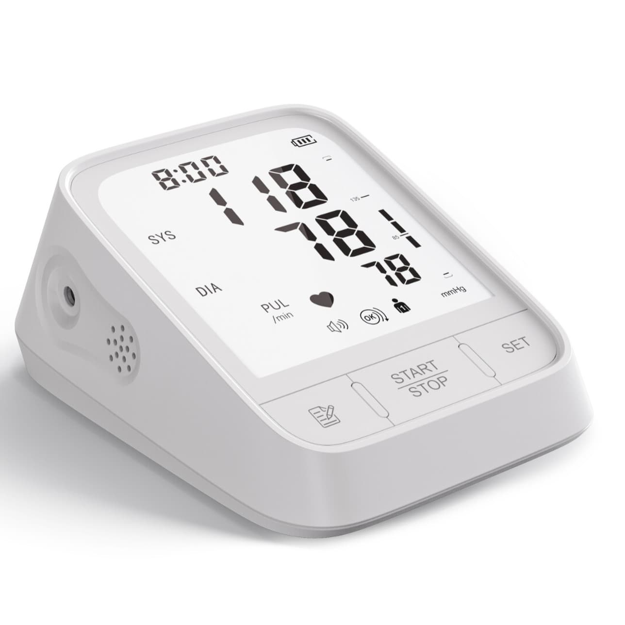 White Smart Upper Arm Blood Pressure Monitor - Medical Automatic BP Machine