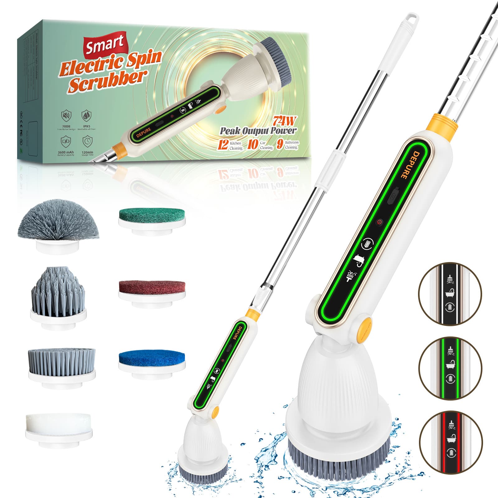 Home Style Powerful Torque Silent Extendable Smart-Sensing Electric Cleaning