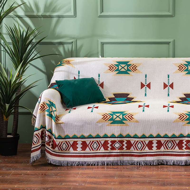 Sucre Nordic Style Woven Throw Blanket - Sofa Cover with Fringe - 130 × 180