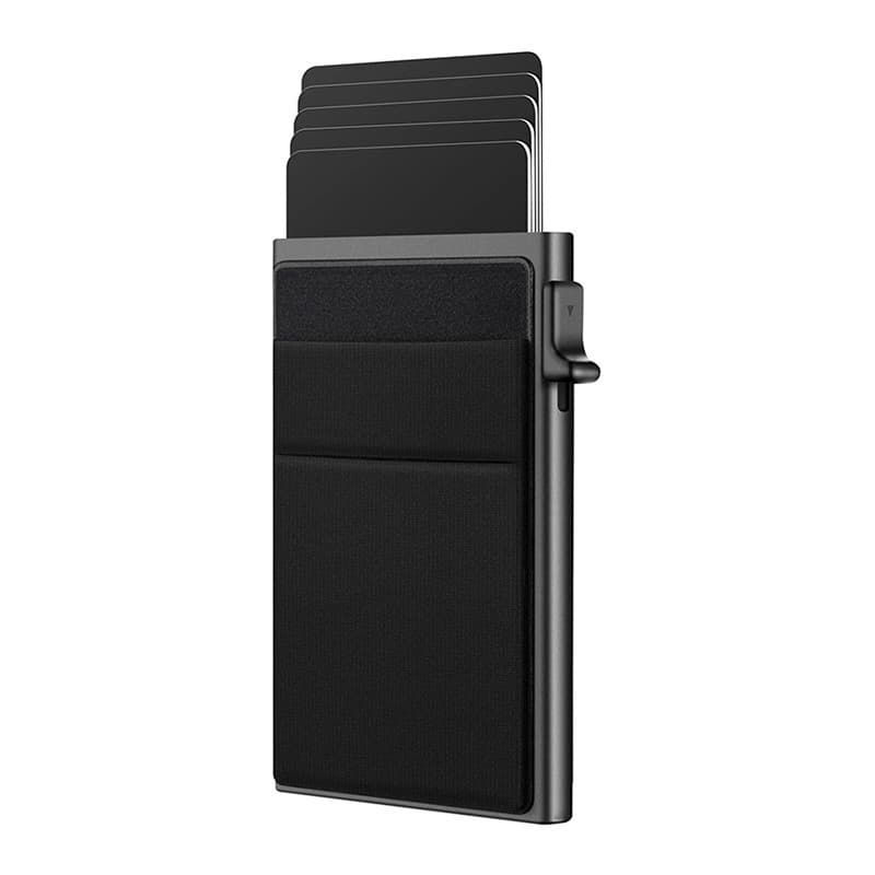 Ultra-Slim Pop-Up Card Holder Wallet with RFID Blocking - Black