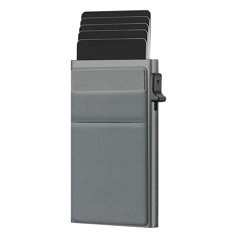 Ultra-Slim Pop-Up Card Holder Wallet with RFID - Gray + Gray Card Holder