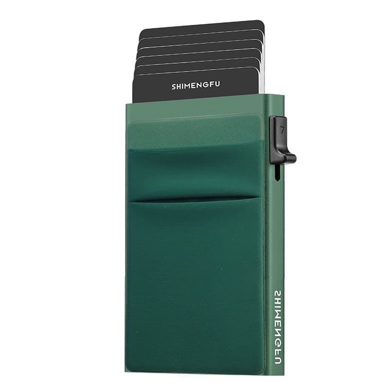 Ultra-Slim Pop-Up Card Holder Wallet with RFID Blocking - Green