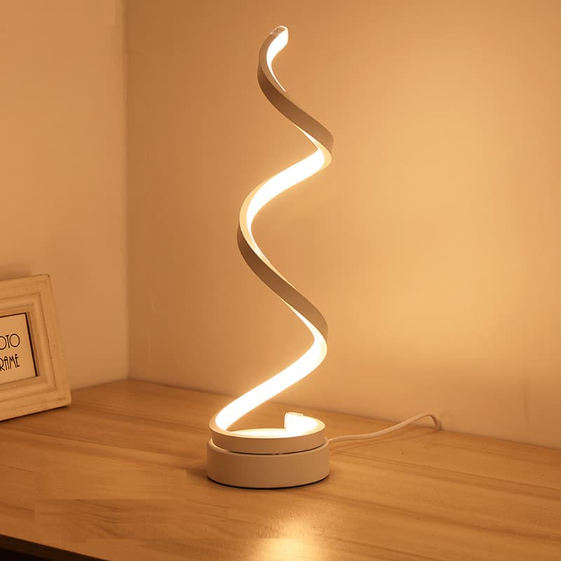 Modern Spiral LED Table Lamp - Dimmable, 3 Light Modes (white)