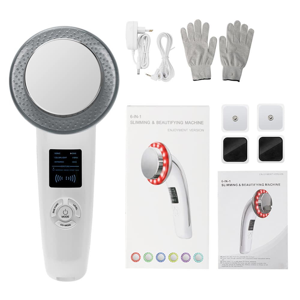 6-in-1 Ultrasonic Slimming & Beautifying RF Device - Body Sculpting - White