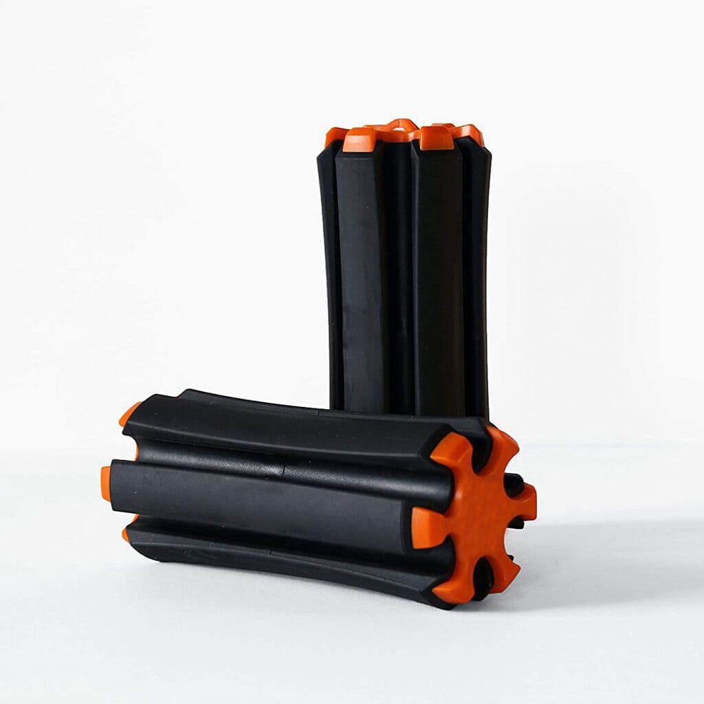 Portable Golf Club Carrier "SILO" - Holds 3 Clubs - Black Orange