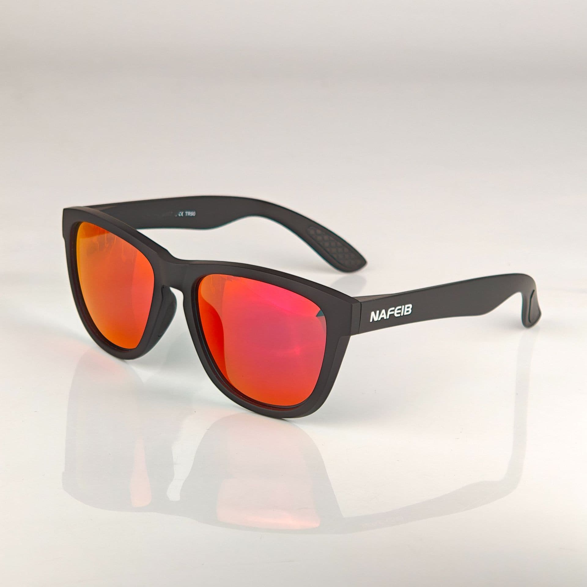 NAFEIB Polarized Sports Sunglasses - Lightweight TR90 Frame, UV400 - Black