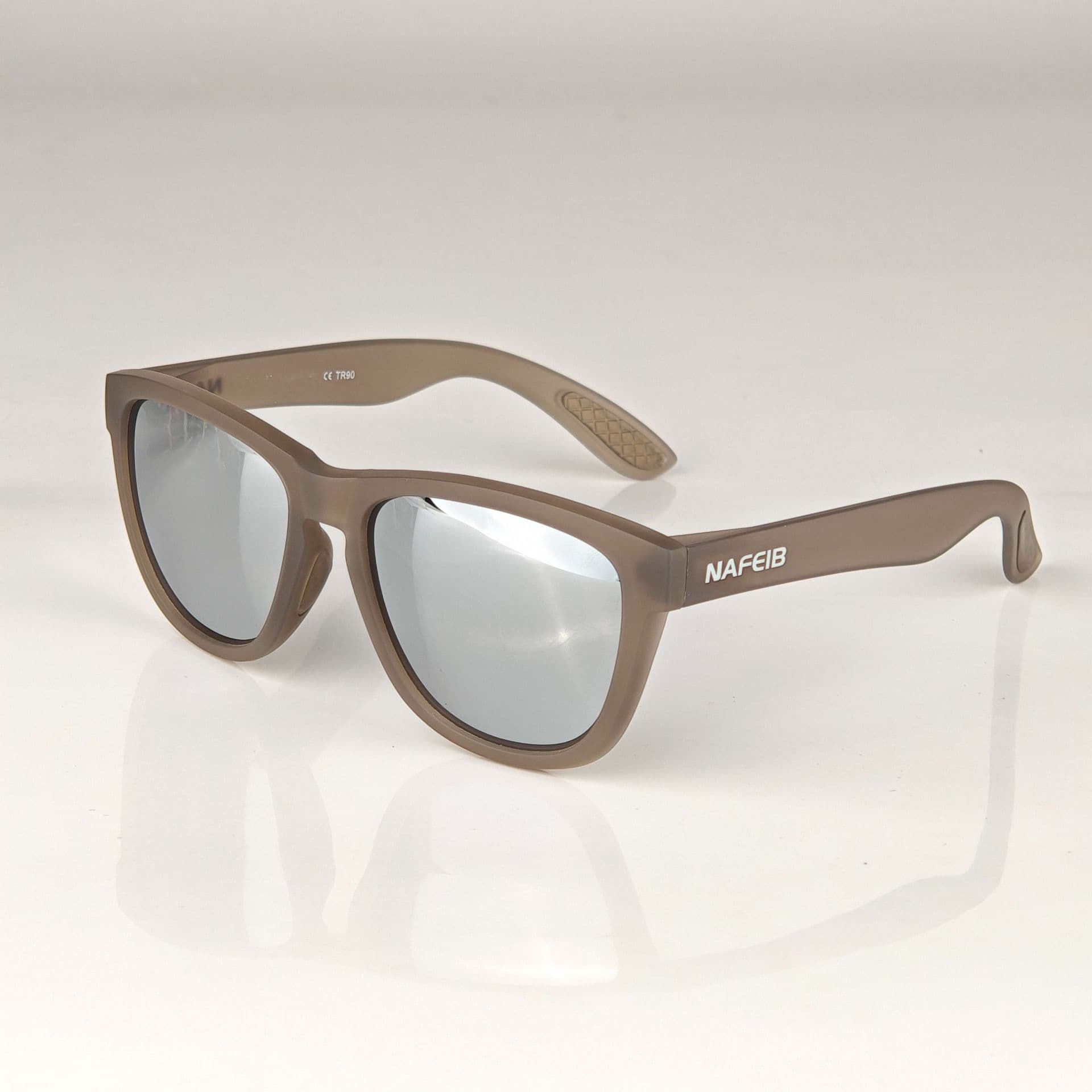 NAFEIB Polarized Sports Sunglasses - Lightweight TR90 - Transparent gray