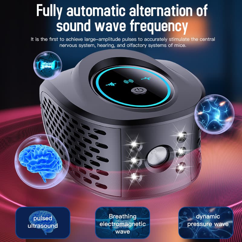 Advanced Ultrasonic Pest Repeller - Multi-Frequency Sound Waves - Black