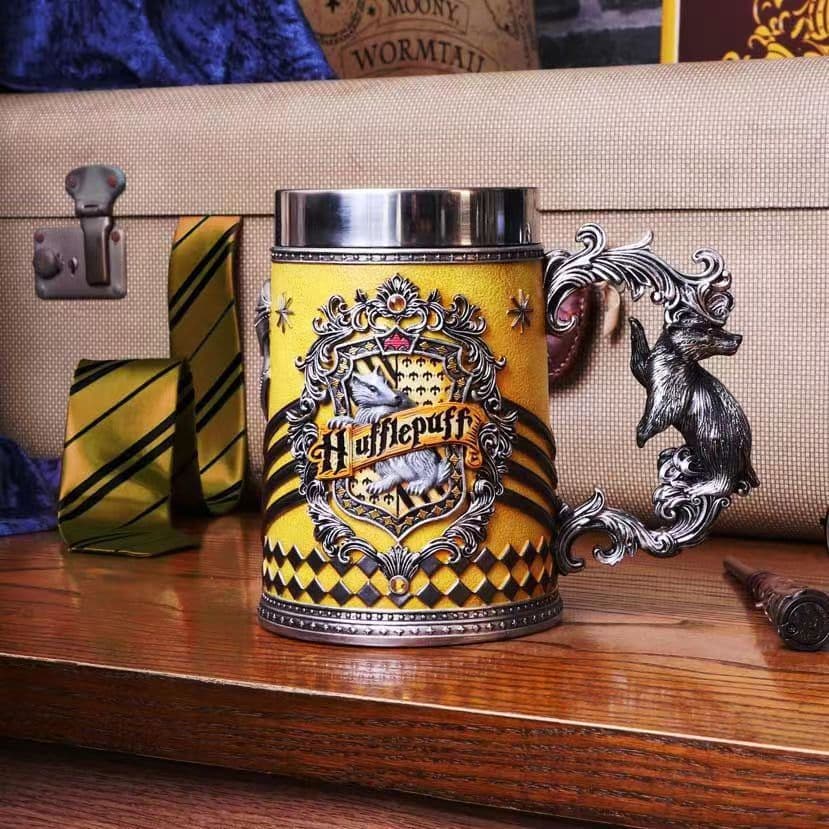 Collectible Fantasy House Crest Tankard Mug - 600 ml Stainless - Yellow